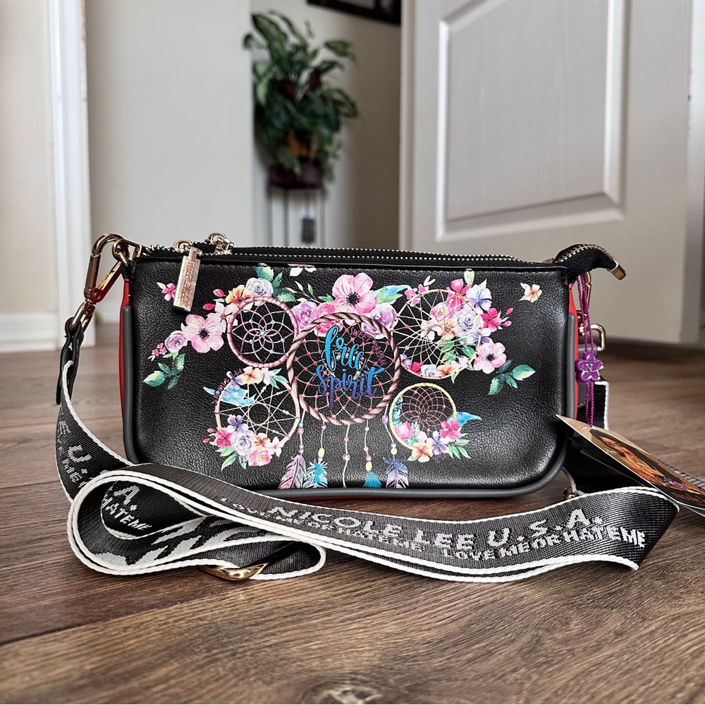 Nicole Lee Dream of All Colors Versatile 2-in-1 Crossbody Vegan Leather Purse